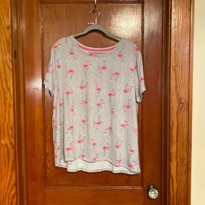 Womens size XL (16-18) Secret Treasures sleep top. Flamingo pattern. EUC